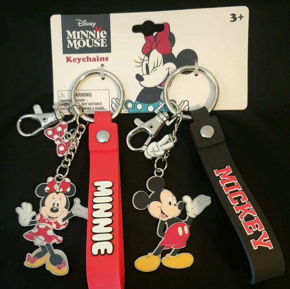 NWT!  Disney Mickey & Minnie keychain set of 2 Bag Charms